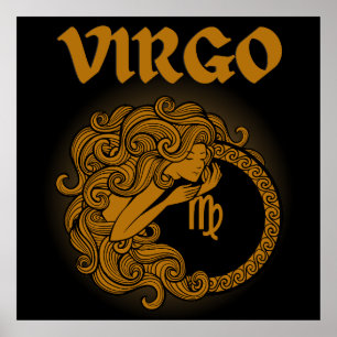 Dark Zodiac - Virgo   Medieval Astrology Art Poster