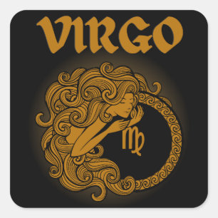Dark Zodiac - Virgo Medieval Astrology Art Square Sticker