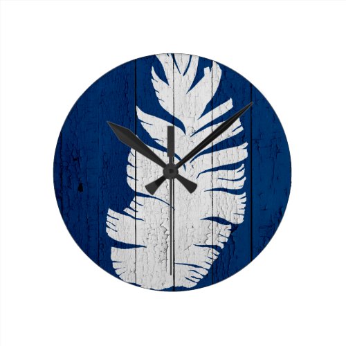 DarkBluePalm8 Round Clock