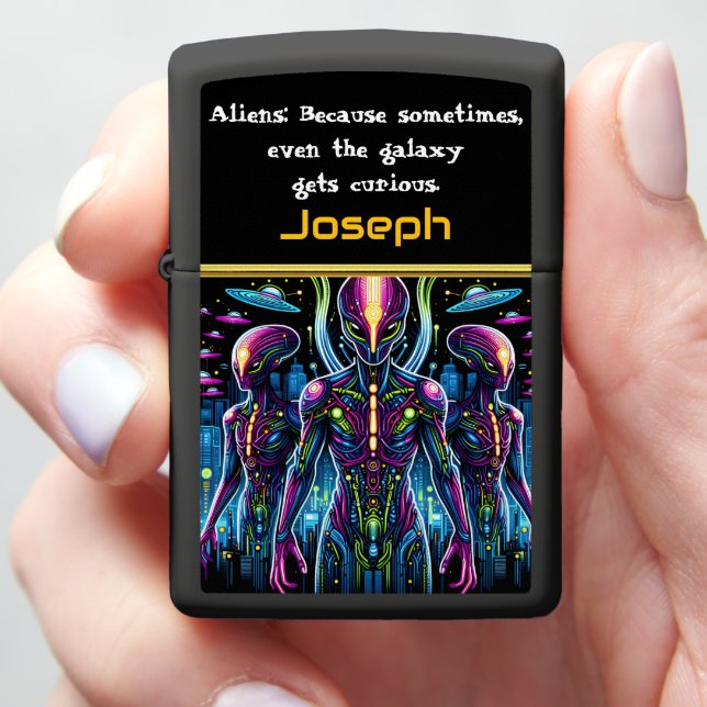 Darkened skies above Area 51 Zippo Lighter (In Hand)