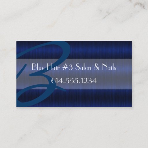 Customizable Darker Blue Hair #3 Salon Stylist Business Cards
