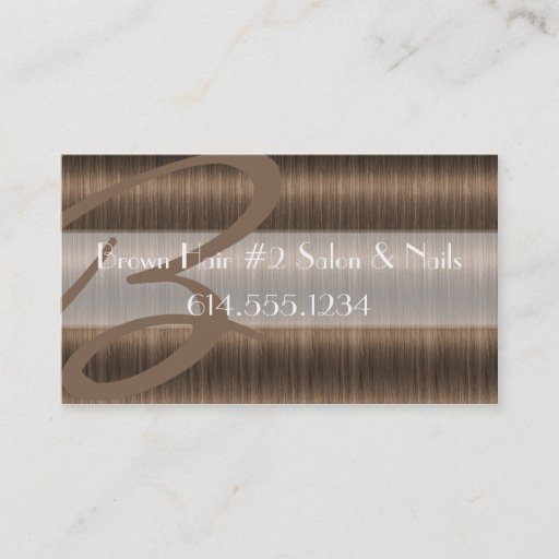 Customizable Darker Brown Hair Salon Stylist Business Cards