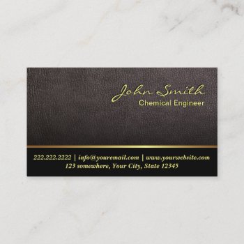 Darker Leather Chemical Engineer Business Card by cardfactory at Zazzle