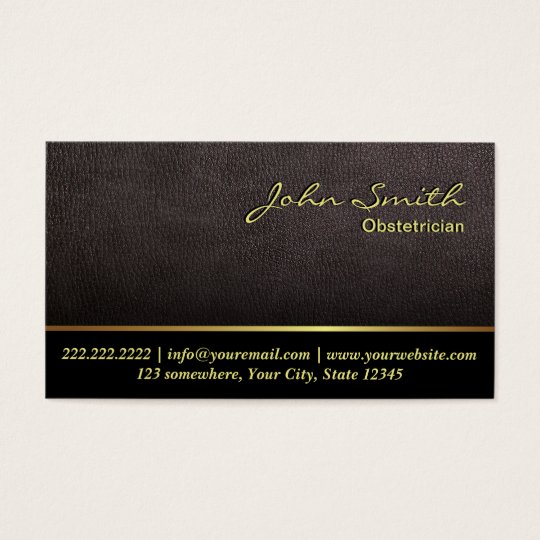 Darker Leather Obstetrician Business Card