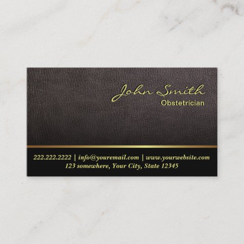 Darker Leather Obstetrician Business Card
