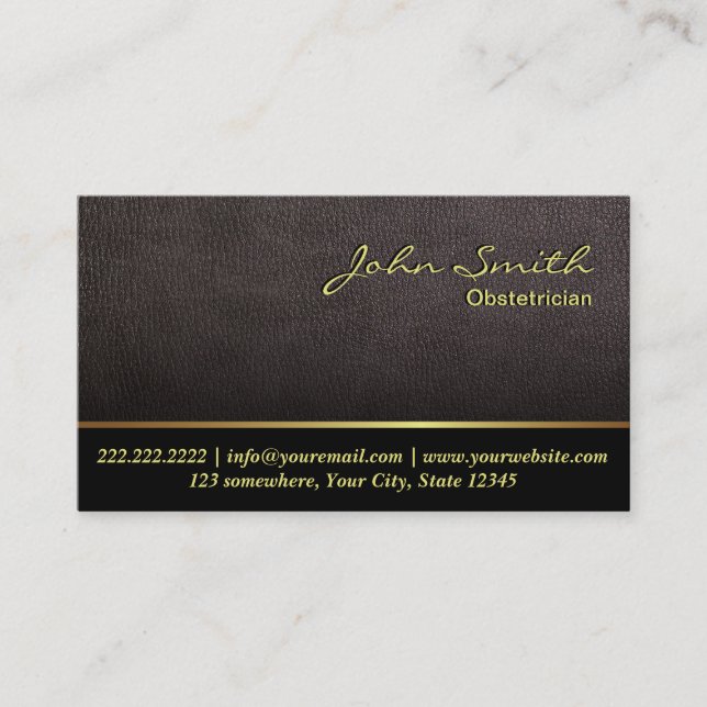 Darker Leather Obstetrician Business Card (Front)
