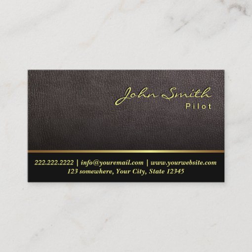 Darker Leather Pilot/Aviator Business Card Zazzle