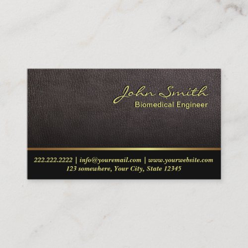 Darker Leather Texture Biomedical Business Card