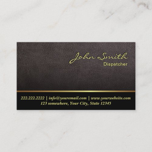 Darker Leather Texture Dispatcher Business Card