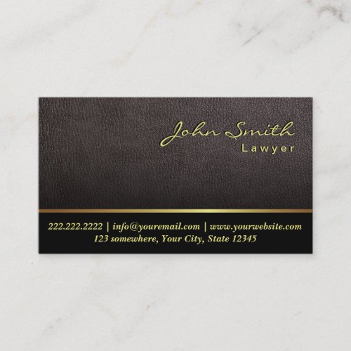 Darker Leather Texture Lawyer Business Card