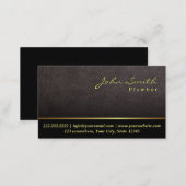 Darker Leather Texture Plumber Business Card (Front/Back)