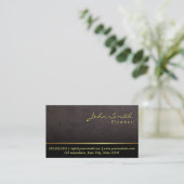 Darker Leather Texture Plumber Business Card (Standing Front)