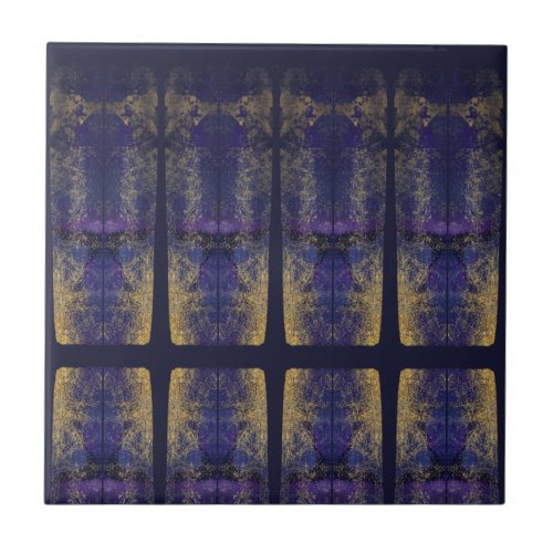 Darker purple faux golden INVERSE astral glam  Ceramic Tile