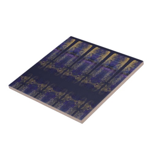 Darker purple faux golden modern astral glam ceramic tile