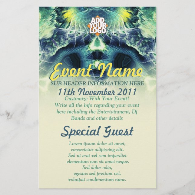 DarkEyez Fractal Art Custom Event Flyer (Front)