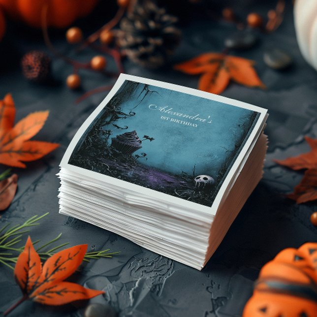Darkly Elegant Spooky ONE Birthday Napkins (Creator Uploaded)