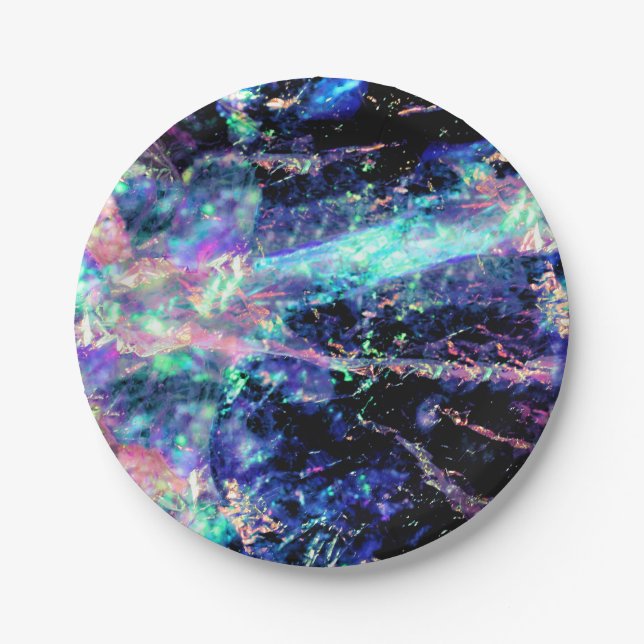 darkness and light, dark opal crystal : paper plates (Front)