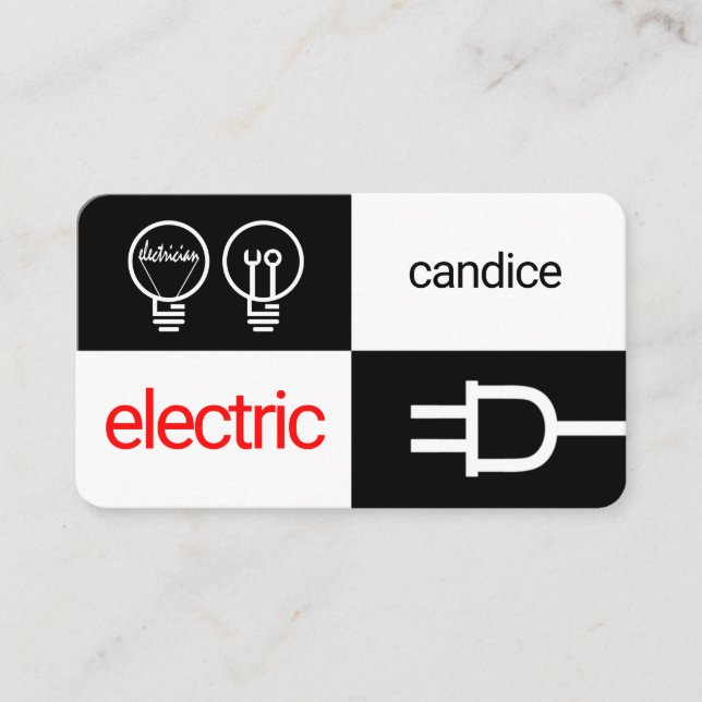 Darkness And Light Electric Squares Business Card (Front)