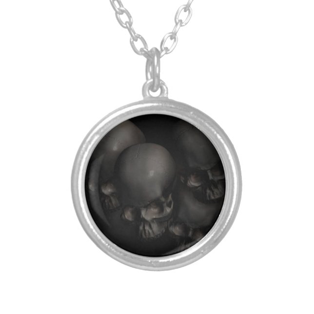 Darkness Falls Silver Plated Necklace (Front)