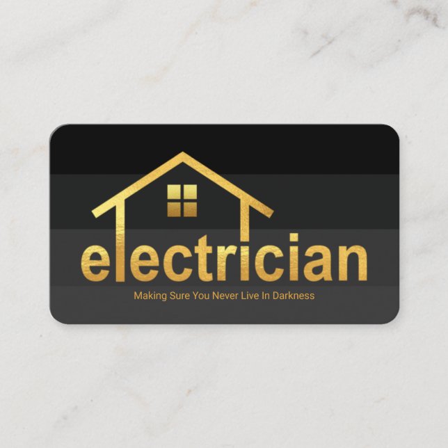 Darkness Layer Gold Electrician Home Business Card (Front)