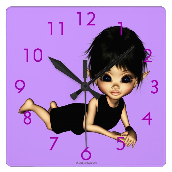 DarkRealms Sweet Goth Pixie Elf Walk Clock