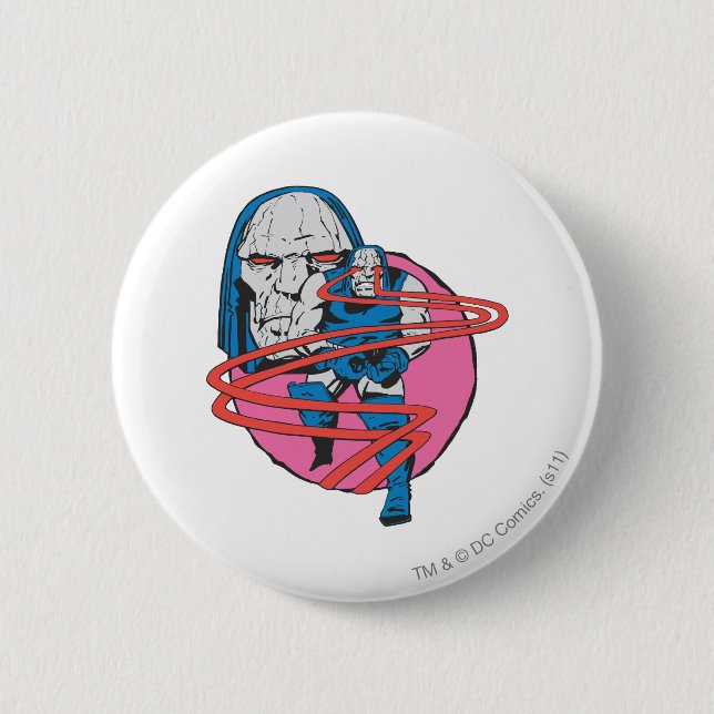 Darkseid Shoots Omega Beams Button (Front)