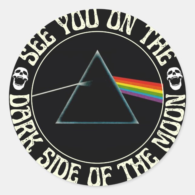 Darkside of the moon classic round sticker (Front)