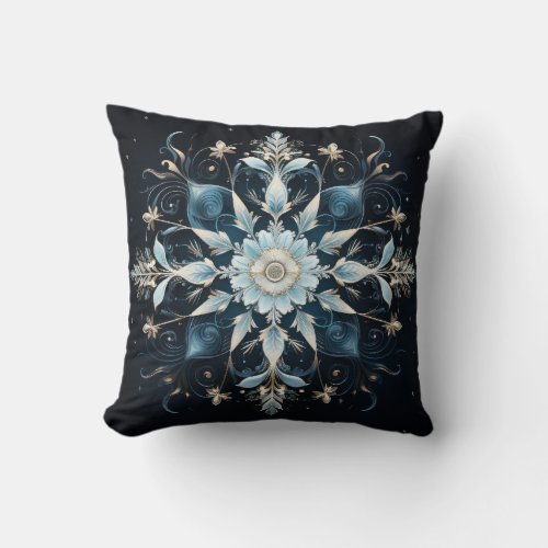 Darkworld Snowfall Enigma Throw Pillow