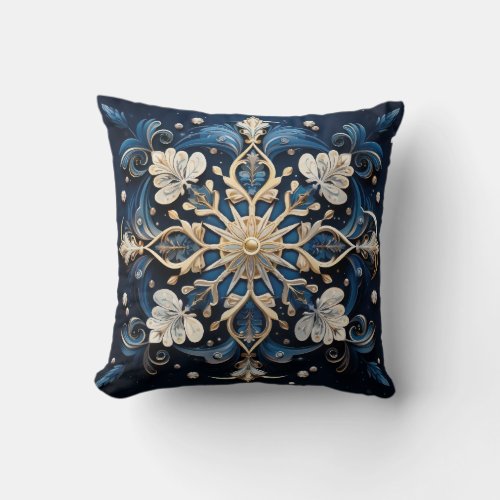 Darkworld Snowfall Resonance Throw Pillow