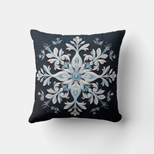 Darkworld Snowfall Symphony Throw Pillow