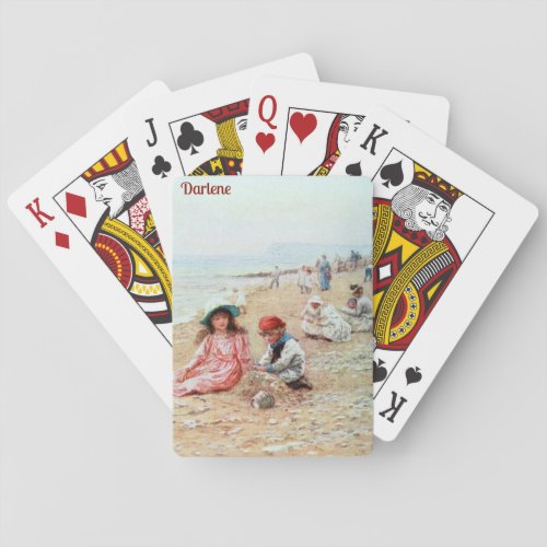 DARLENE  VINTAGE PAINTING 1904 Isle of Wight   Poker Cards
