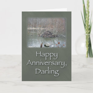 Darling Anniversary Beaver Lodge Card