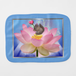 Darling Baby Squirrel with Sweet Heart Baby Burp Cloth