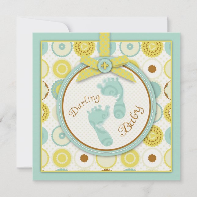 Darling Baby Toes Invitation Square (Front)