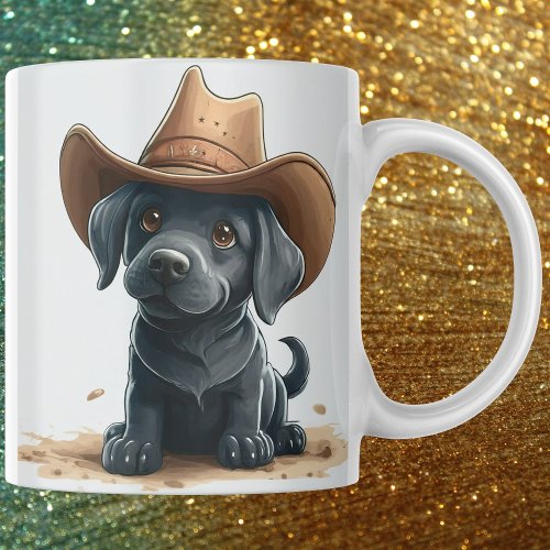 Darling Black Lab puppy brightens the moment Coffee Mug