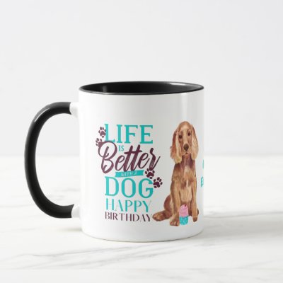Darling Cocker Spaniel Dog Loves MOM Birthday Mug