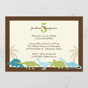 Darling Dinosaurs Birthday Party Invitation