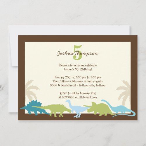 Darling Dinosaurs Birthday Party Invitation