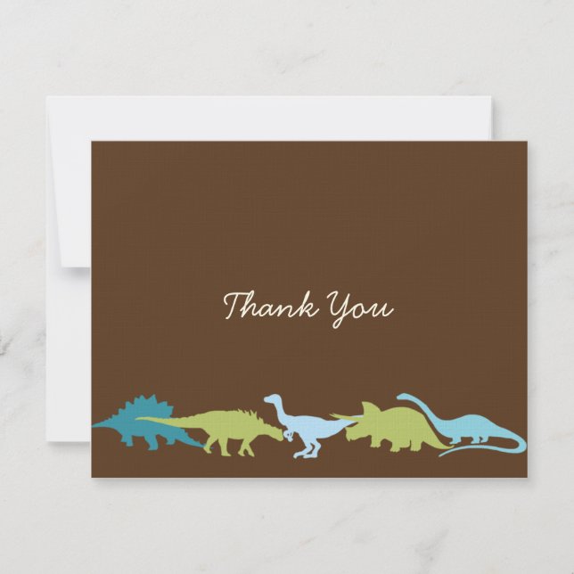 Darling Dinosaurs Thank You Card (Front)