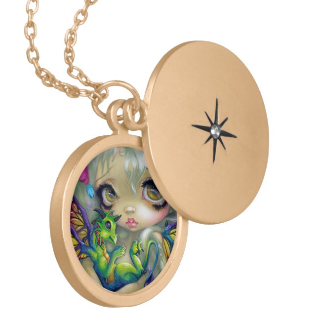 "Darling Dragonling IV" Locket Necklace (Front Left)