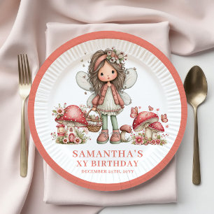 Darling Fairy 6th Birthday Pastel Floral Paper  Plates