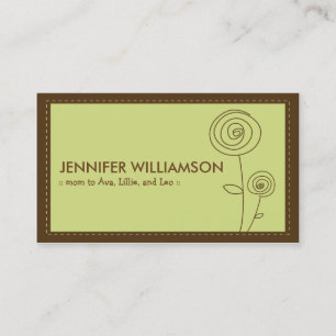 Darling Flower Mommy Calling Card (lime)