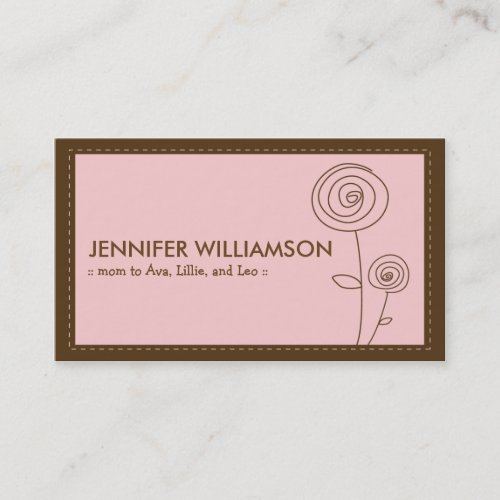 Darling Flower Mommy Calling Card (pink) Business Card