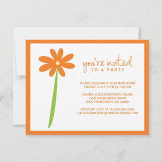 Darling Flower Party Invitation (Orange)