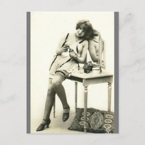 Darling French Risqu  Vintage  photo Postcard