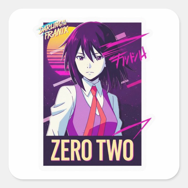 Darling in the Franxx Zero Two Aesthetic Art. Square Sticker (Front)