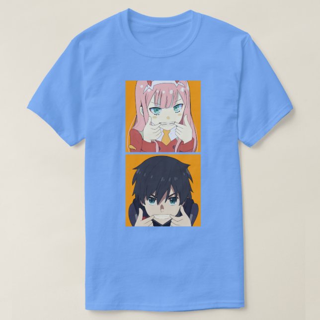 darling in the franxx Zero Two and Hiro T-Shirt (Design Front)