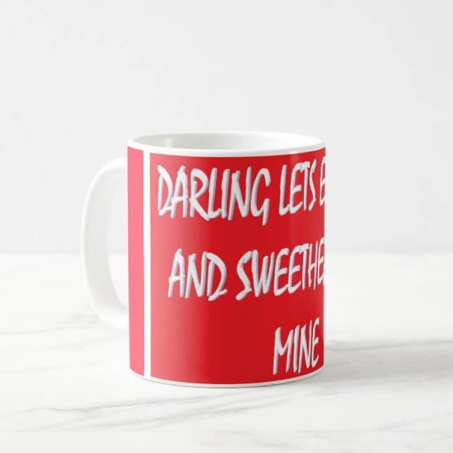 Darling Lets Entwine lovers delight red white Coffee Mug (Front Left)