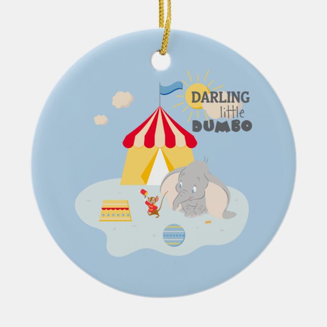 Darling Little Dumbo & Timothy Ceramic Ornament (Front)