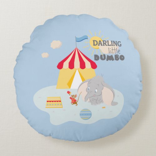 Darling Little Dumbo  Timothy Round Pillow